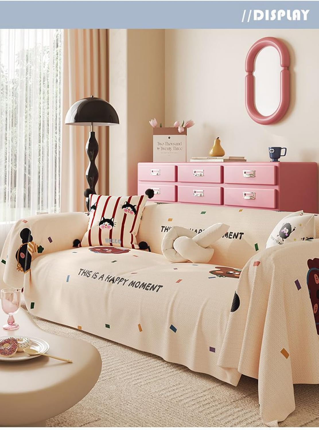 「Tuokus」ソファーカバー 180×180cm 2人掛け・3人掛け 肘付き 洗える ペットの引っかき傷防止 通気性 ふんわり おしゃれ 滑り止め付き 汚れ防止 防塵 オールシーズン対応 Sofajia63