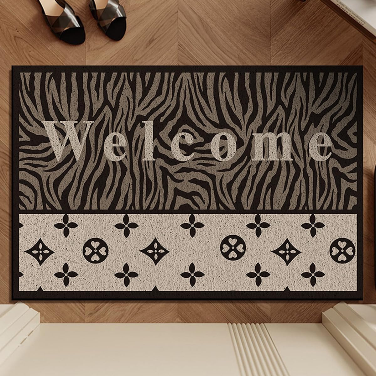 「Tuokus」玄関マット ドアマット 泥落としマット フロアマット マット キッチンマット タイルカーペット 床マット 屋外 滑り止め 耐磨耗性 速乾 吸水 洗える 店舗 飲食店 オフィス 事務所 XGDianj55 45*75cm