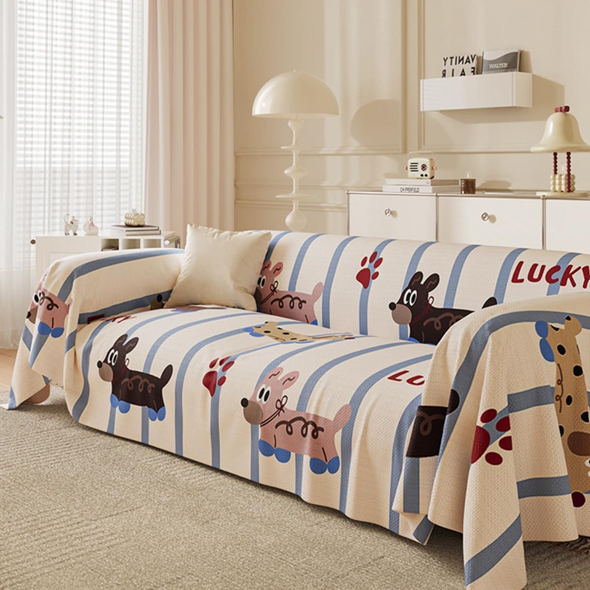 「Tuokus」ソファーカバー 180×180cm 2人掛け・3人掛け 肘付き 洗える ペットの引っかき傷防止 通気性 ふんわり おしゃれ 滑り止め付き 汚れ防止 防塵 オールシーズン対応 Sofajia64