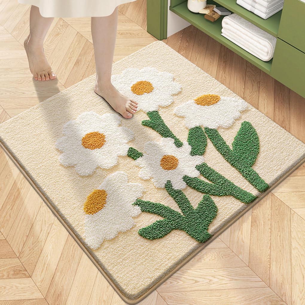 バスマット 60×60cm 吸水速乾 ふわふわ マイクロファイバー 滑り止め付き 抗菌防臭 厚手 洗濯機対応 乾きやすい お風呂マット 脱衣所 洗面所用 おしゃれ 北欧風 ORYSD134