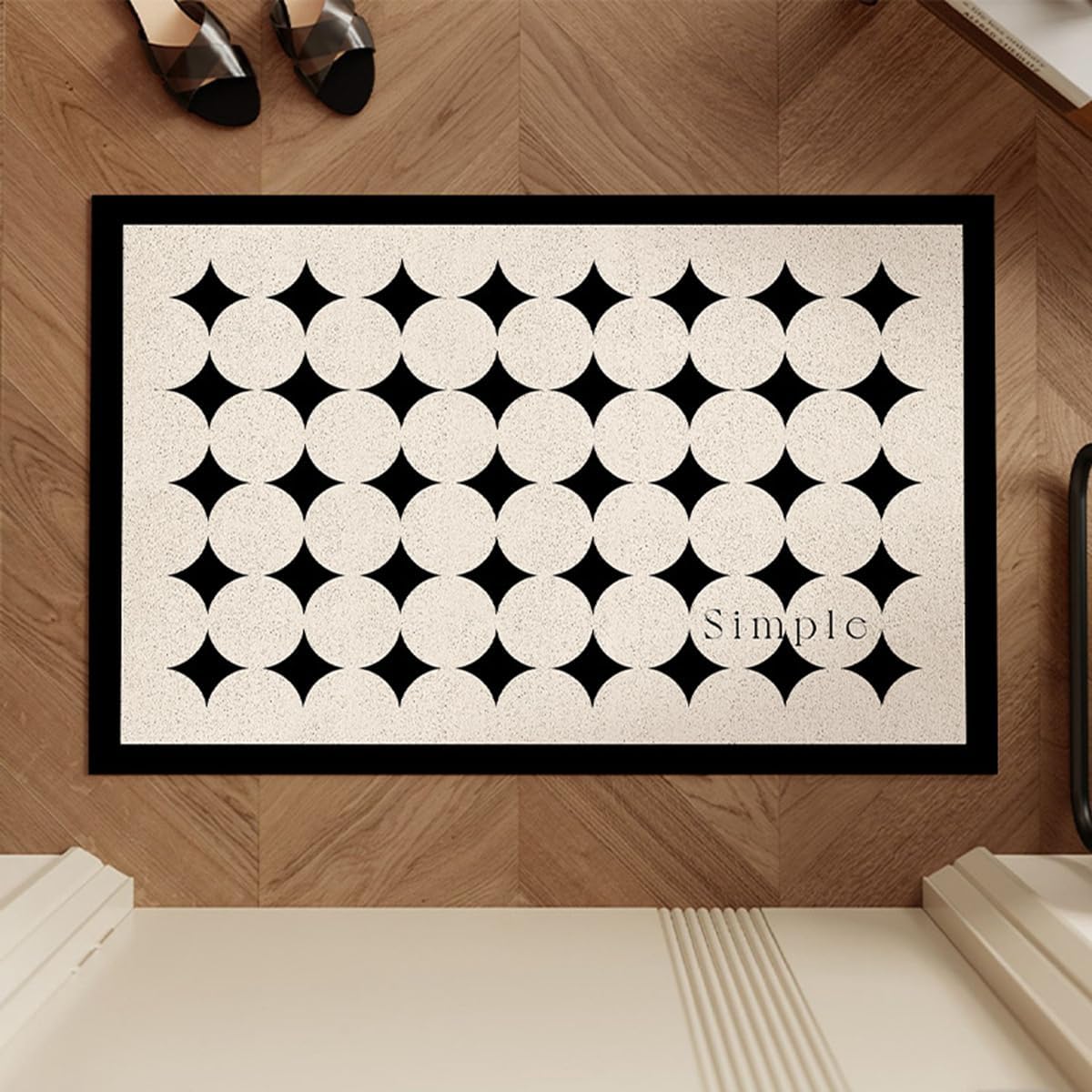 「Tuokus」玄関マット ドアマット 泥落としマット フロアマット マット キッチンマット タイルカーペット 床マット 屋外 滑り止め 耐磨耗性 速乾 吸水 洗える 店舗 飲食店 オフィス 事務所 XGDianj55 45*75cm