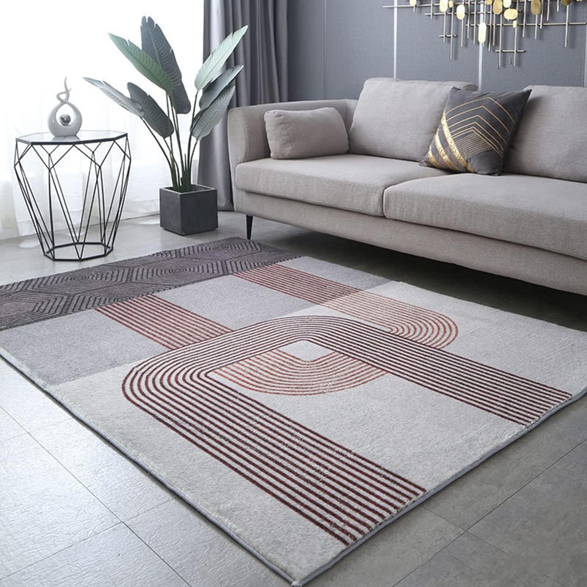 「Tuokus」カーペット 洗える ふわふわラグ 厚い 絨毯 抽象 模造カシミア イミテーションカシミア ラグマット 防ダニ 3畳4畳5畳6畳 かわいい 抗菌 消臭 滑り止め付き サラサラ 長方形 夏秋冬 140*200cm