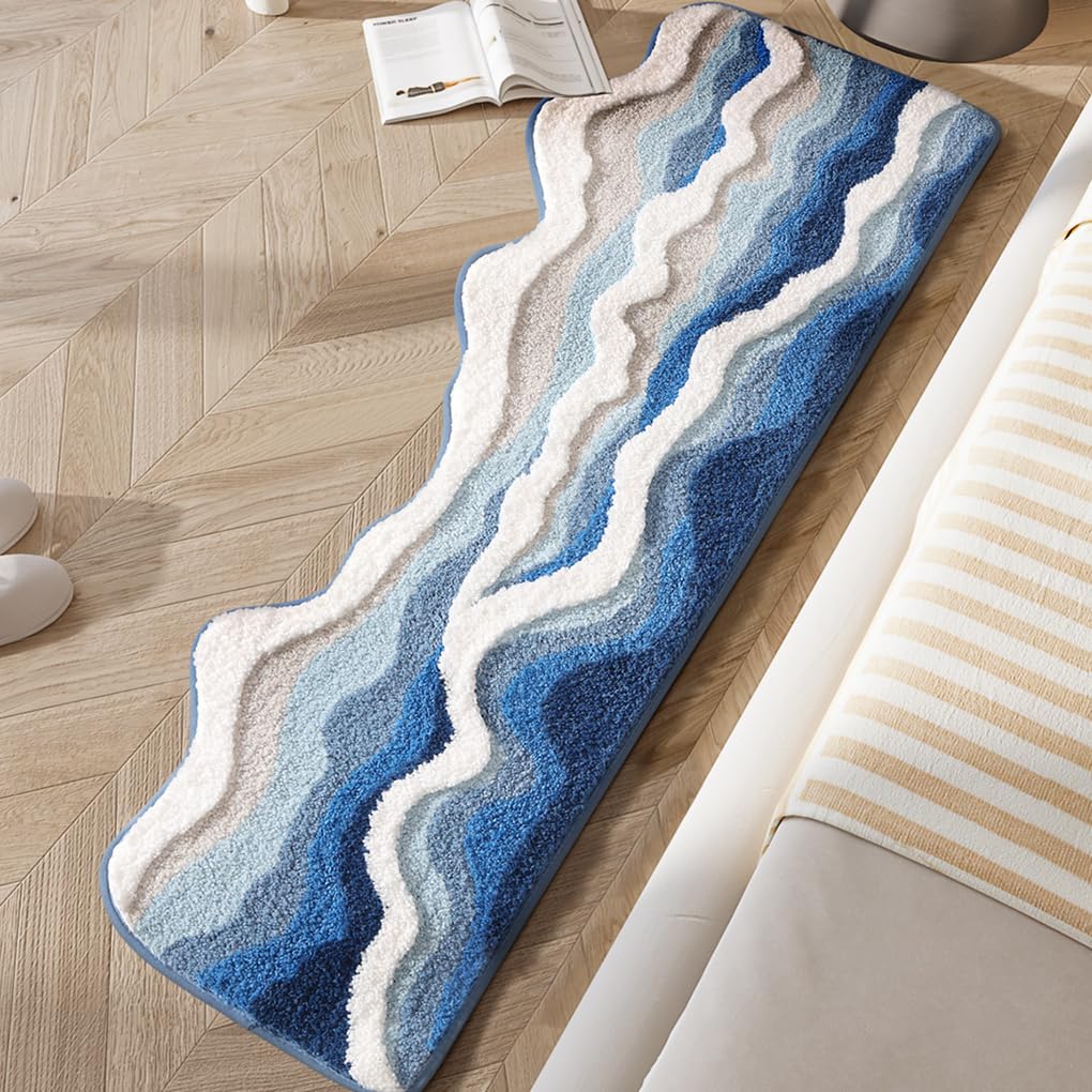 バスマット 50×80cm 吸水速乾 ふわふわ マイクロファイバー 滑り止め付き 抗菌防臭 厚手 洗濯機対応 乾きやすい お風呂マット 脱衣所 洗面所用 おしゃれ 北欧風 ORYSD129