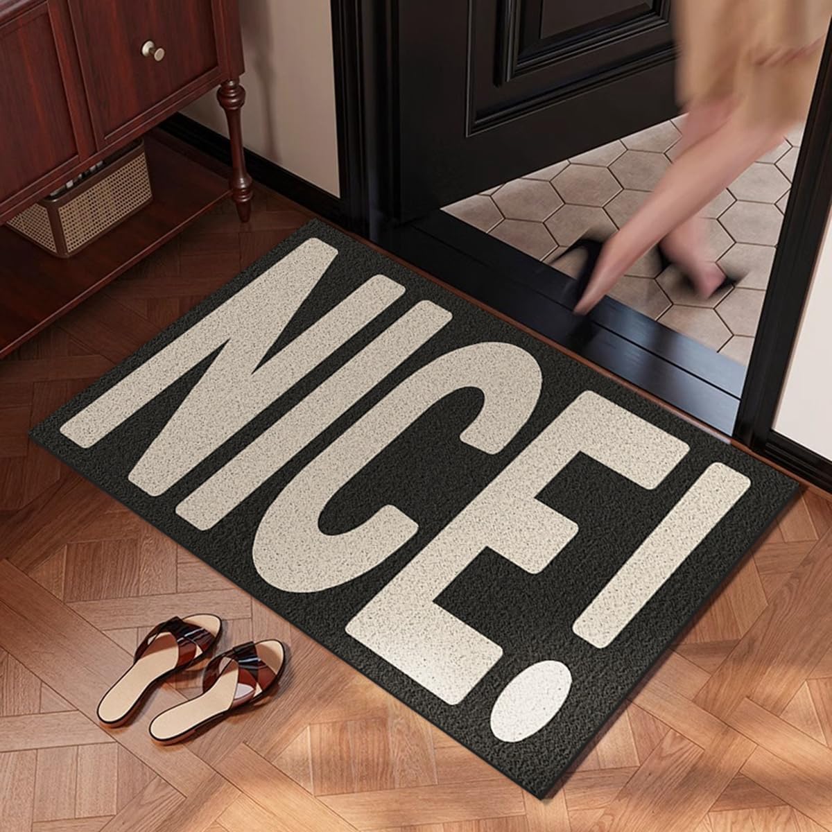 「Tuokus」玄関マット ドアマット 泥落としマット フロアマット マット キッチンマット タイルカーペット 床マット 屋外 滑り止め 耐磨耗性 速乾 吸水 洗える 店舗 飲食店 オフィス 事務所 XGDianj69 45*75cm
