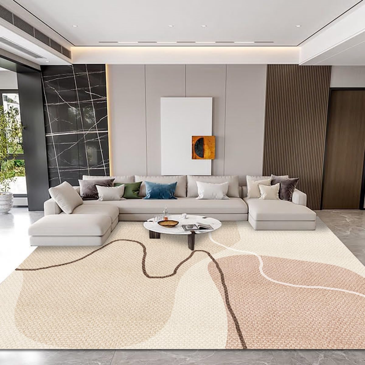 「ORRMALL」カーペット ラグマット ラグ 滑り止め付き センターカーペット 模造カシミヤ 3畳4畳5畳6畳 厚み 長方形 絨毯 抗菌防臭 防ダニ 床暖房対応 シャギーラグ 絨毯 滑り止め付き ふわふわ サラサラ 長方形 カラフルパターン ORFYR116