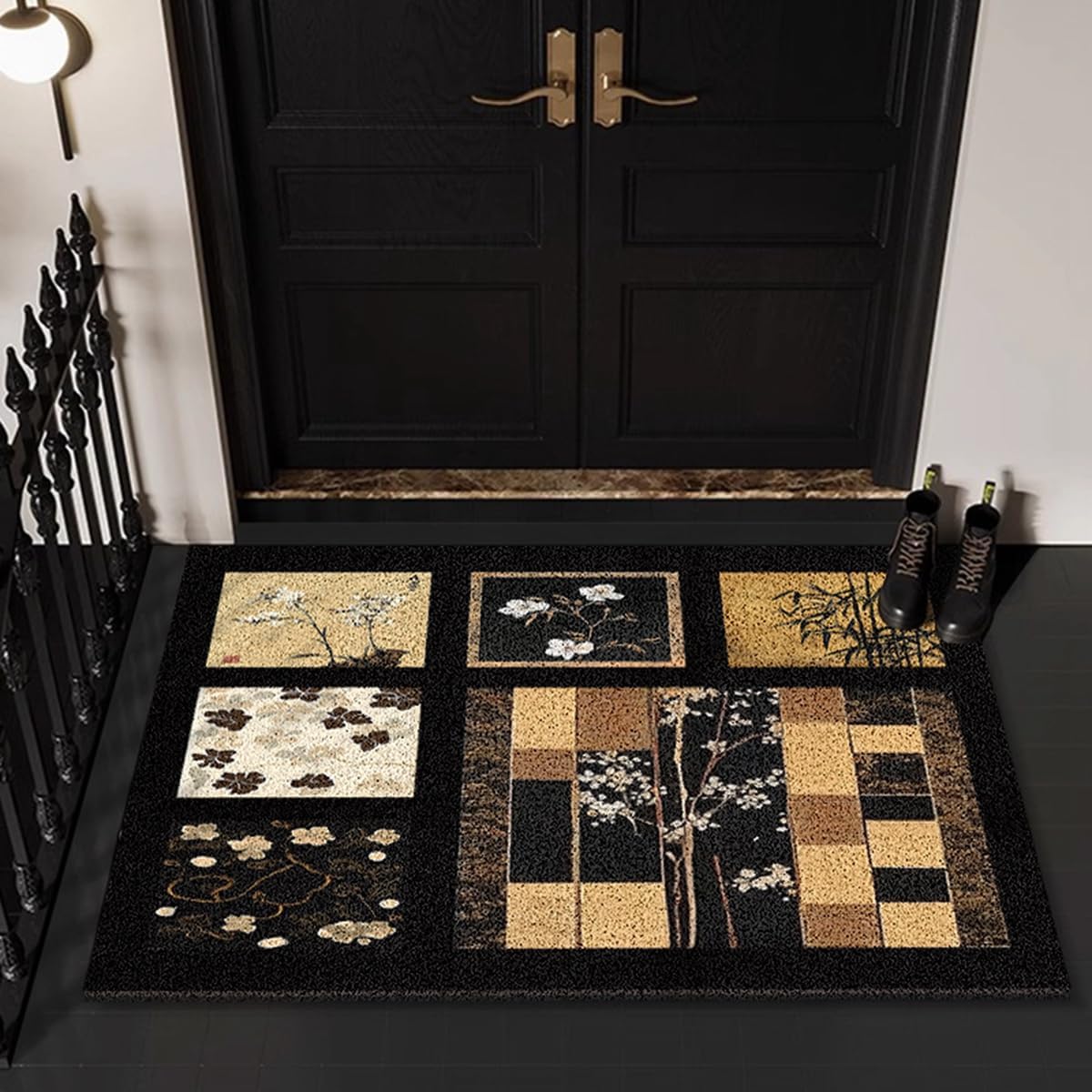 「Tuokus」玄関マット ドアマット 泥落としマット フロアマット マット キッチンマット タイルカーペット 床マット 屋外 滑り止め 耐磨耗性 速乾 吸水 洗える 店舗 飲食店 オフィス 事務所 XGDianj54 45*75cm