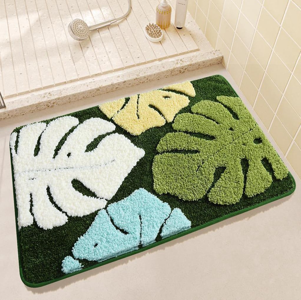 バスマット 40×60cm 吸水速乾 ふわふわ マイクロファイバー 滑り止め付き 抗菌防臭 厚手 洗濯機対応 乾きやすい お風呂マット 脱衣所 洗面所用 おしゃれ 北欧風 ORYSD81