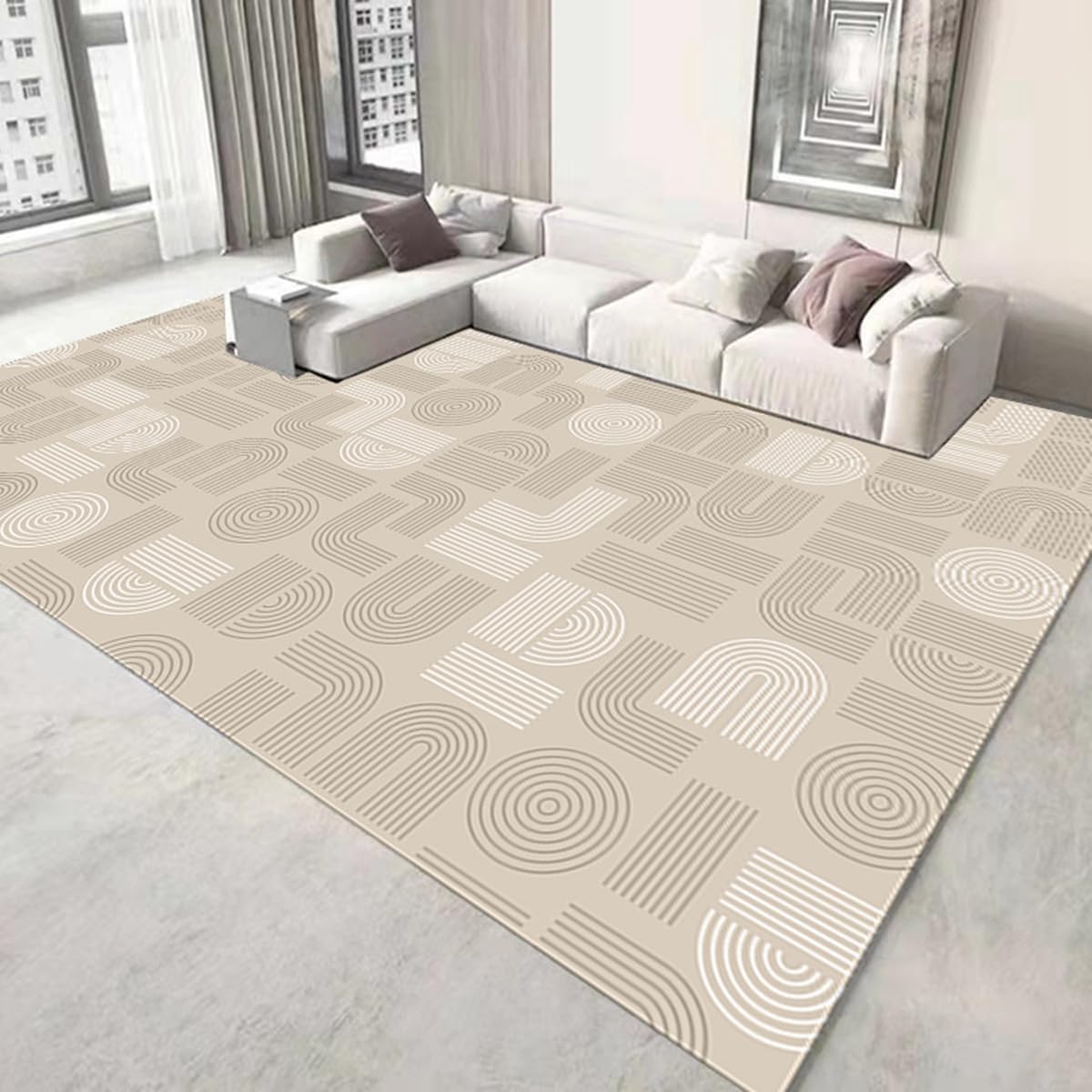 Frisence カーペット ラグマット 絨毯 厚手 防寒 床暖房対応 滑り止め付き 洗える 低ホコリ 防ダニ インテリア ホットカーペット対応 お手入れ簡単 耐久性 耐摩耗性 防音機能 FRIDT31