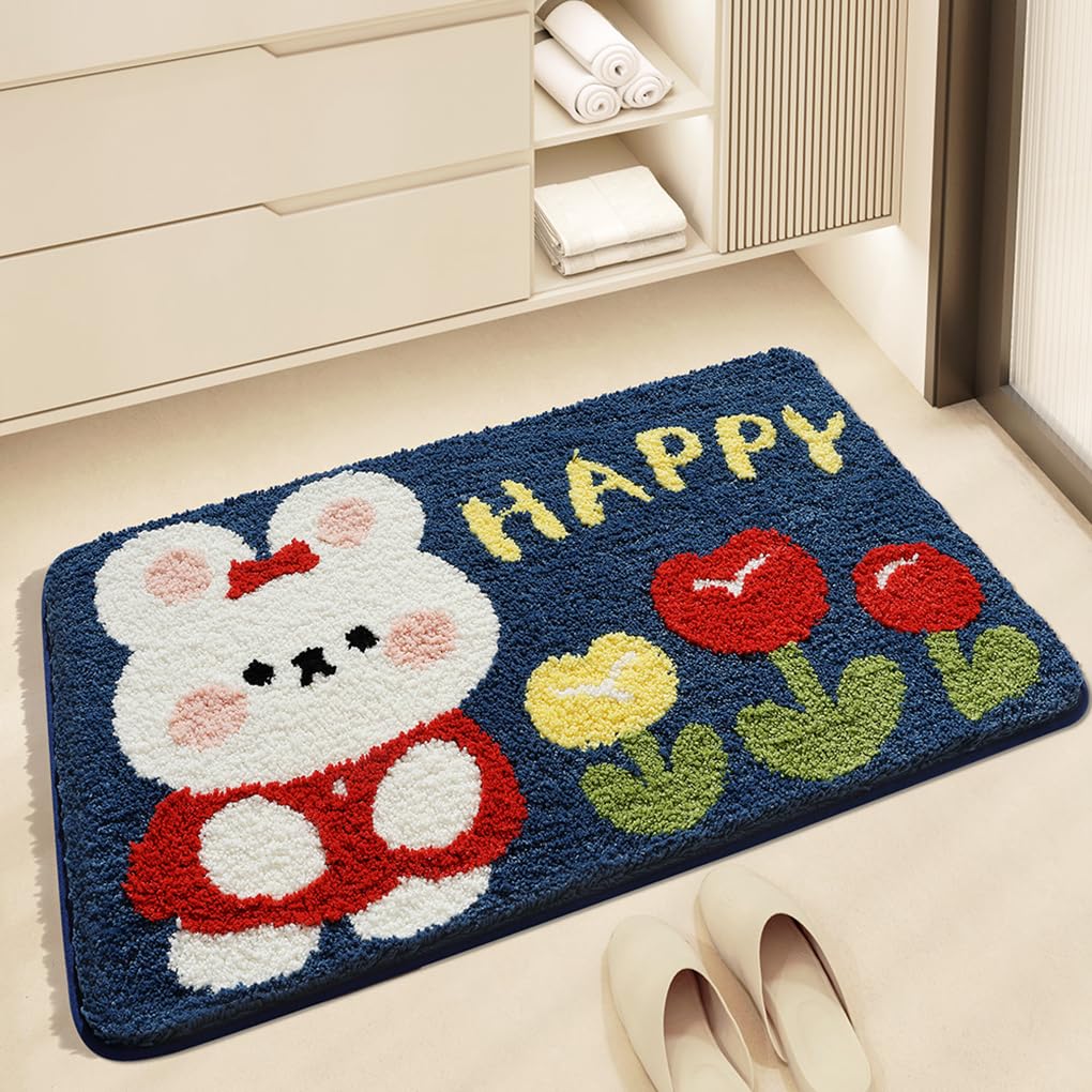 バスマット 40×60cm 吸水速乾 ふわふわ マイクロファイバー 滑り止め付き 抗菌防臭 厚手 洗濯機対応 乾きやすい お風呂マット 脱衣所 洗面所用 おしゃれ 北欧風 ORYSD88