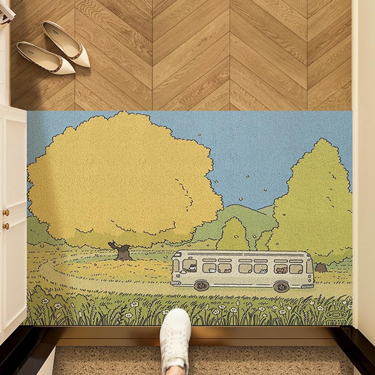 「Tuokus」玄関マット ドアマット 泥落としマット フロアマット マット キッチンマット タイルカーペット 床マット 屋外 滑り止め 耐磨耗性 速乾 吸水 洗える 店舗 飲食店 オフィス 事務所 XGDianj60 45*75cm