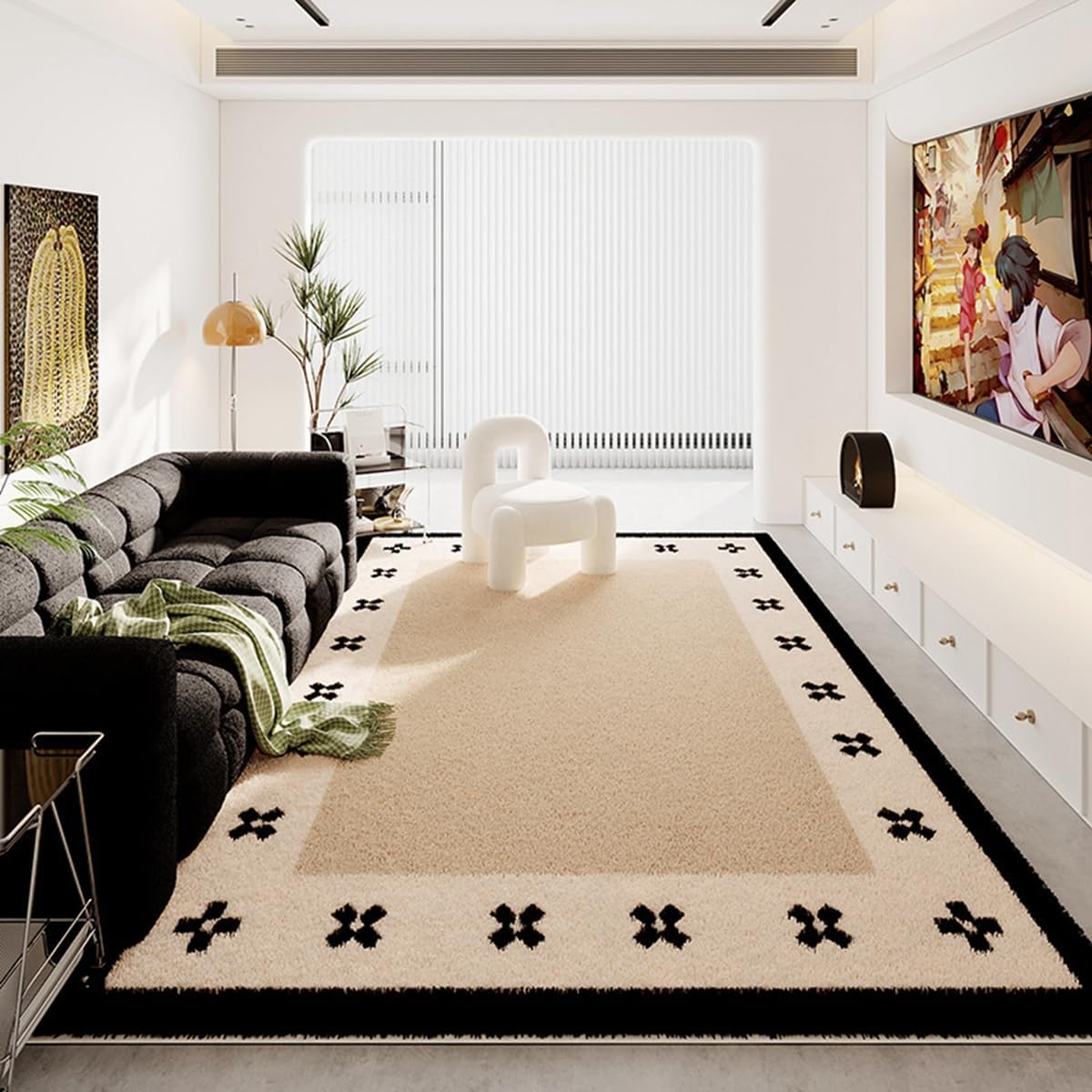 Frisence カーペット ラグマット 絨毯 厚手 防寒 床暖房対応 滑り止め付き 洗える 低ホコリ 防ダニ インテリア ホットカーペット対応 お手入れ簡単 耐久性 耐摩耗性 防音機能 FRIDT29B