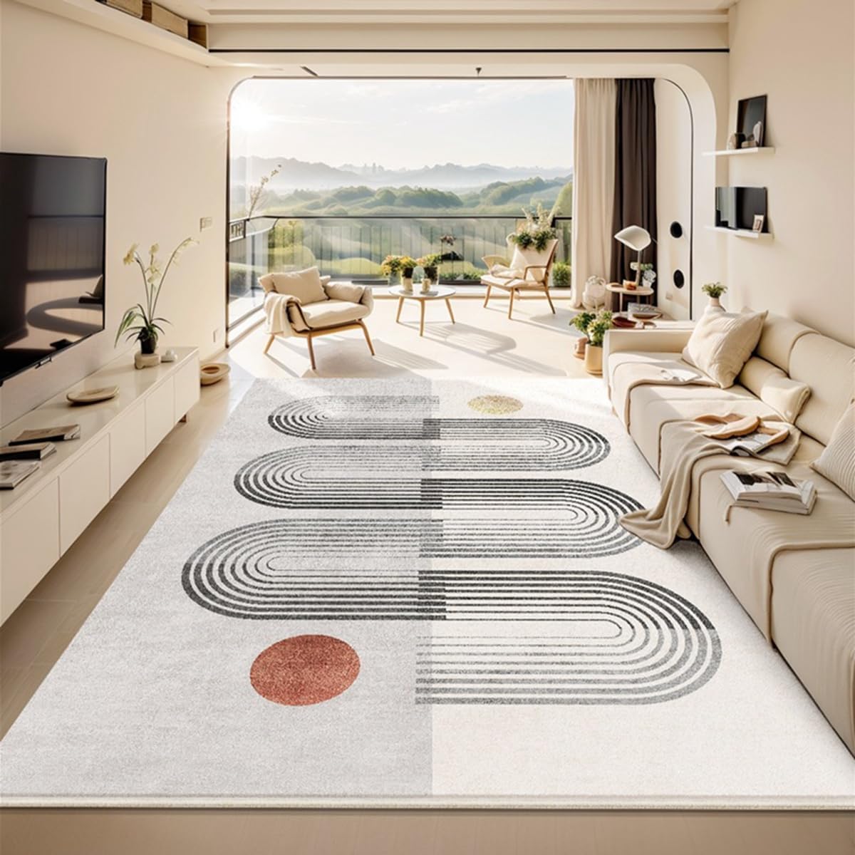 Frisence カーペット 120×160cm 洗える ラグ 滑り止め付き 防音・防寒・床暖房対応 ラグマット 折りたたみ コンパクト収納可能 おしゃれ ふわふわ 北欧風 リビング 寝室 子供部屋用 FRIDT71B