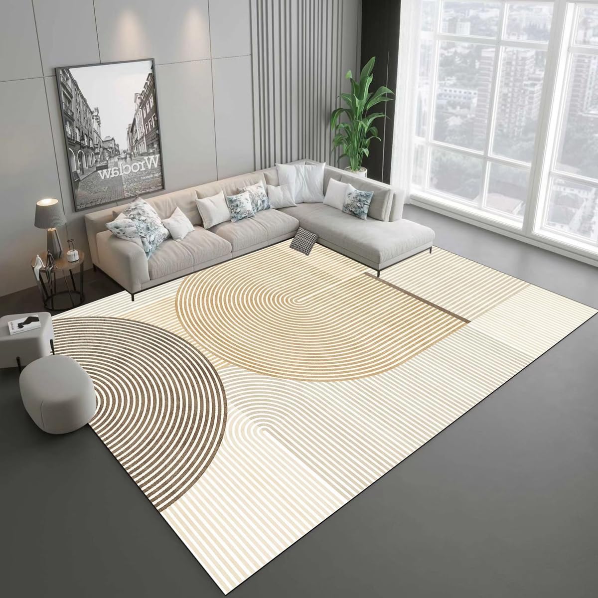 Frisence カーペット ラグマット 絨毯 厚手 防寒 床暖房対応 滑り止め付き 洗える 低ホコリ 防ダニ インテリア ホットカーペット対応 お手入れ簡単 耐久性 耐摩耗性 防音機能 FRIDT31