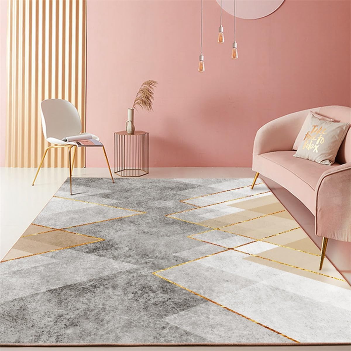 Tuokus カーペット 120×160cm 洗える ラグ 滑り止め付き 防音・防寒・床暖房対応 ラグマット 折りたたみ コンパクト収納可能 おしゃれ ふわふわ 北欧風 リビング 寝室 子供部屋用 FRIDT77B