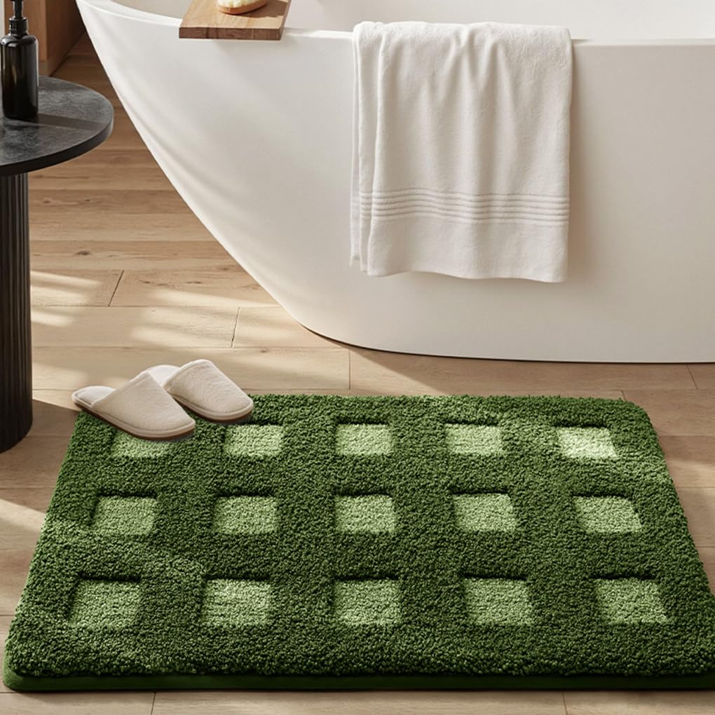バスマット 40×60cm 吸水速乾 ふわふわ マイクロファイバー 滑り止め付き 抗菌防臭 厚手 洗濯機対応 乾きやすい お風呂マット 脱衣所 洗面所用 おしゃれ 北欧風 ORYSD150