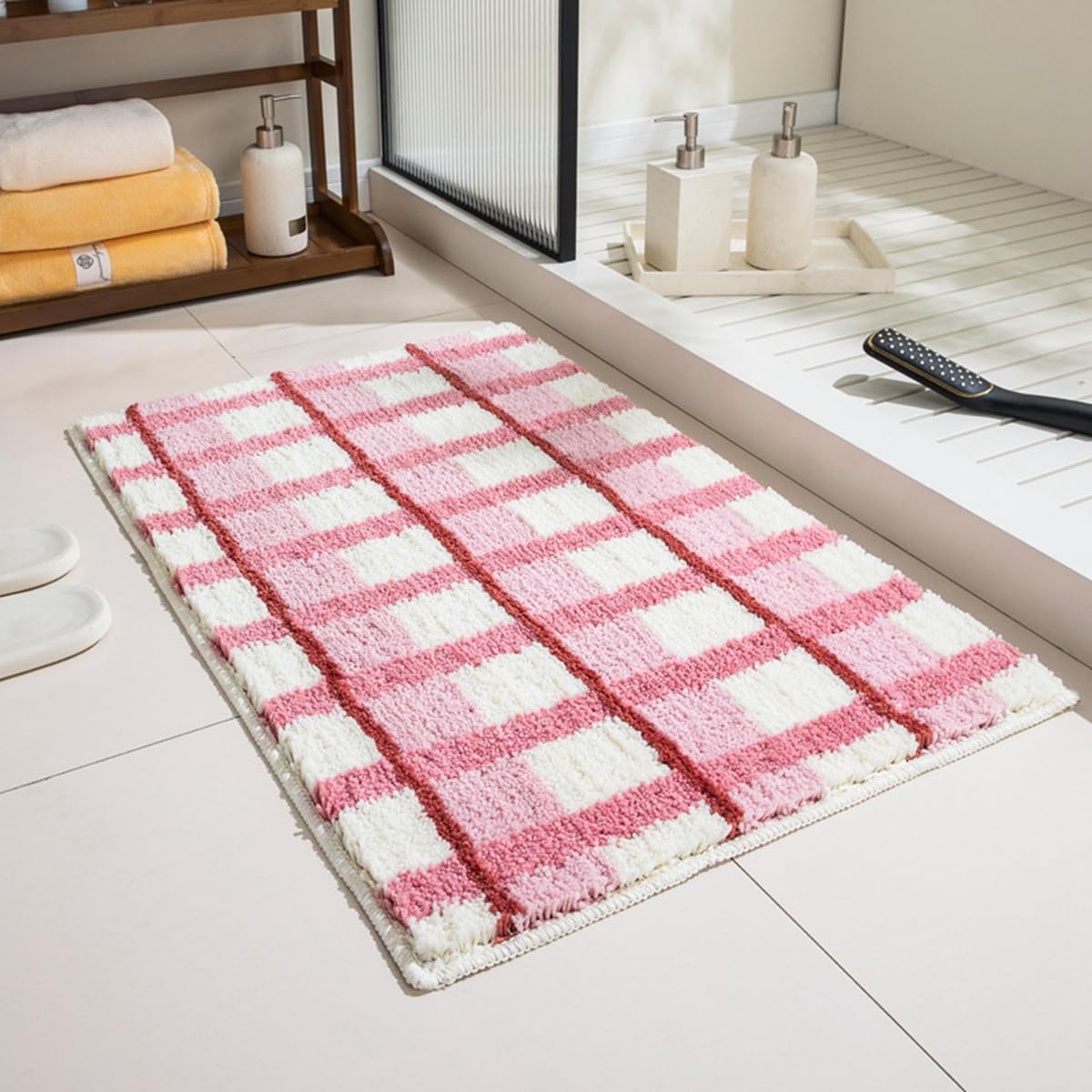 バスマット 60×40cm お風呂マット 速乾 洗える 抗菌防臭 大判 ソフト おしゃれ マイクロファイバー タオル地 安い 厚手 ORYSD13B