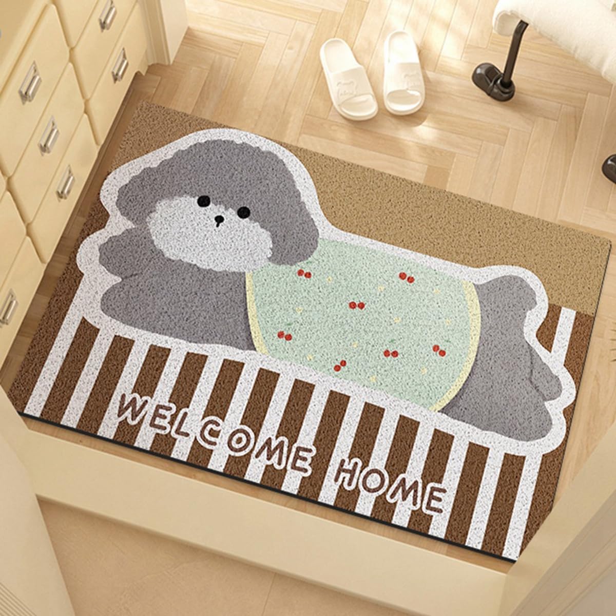 「Tuokus」玄関マット ドアマット 泥落としマット フロアマット マット キッチンマット タイルカーペット 床マット 屋外 滑り止め 耐磨耗性 速乾 吸水 洗える 店舗 飲食店 オフィス 事務所 XGDianj57 45*75cm