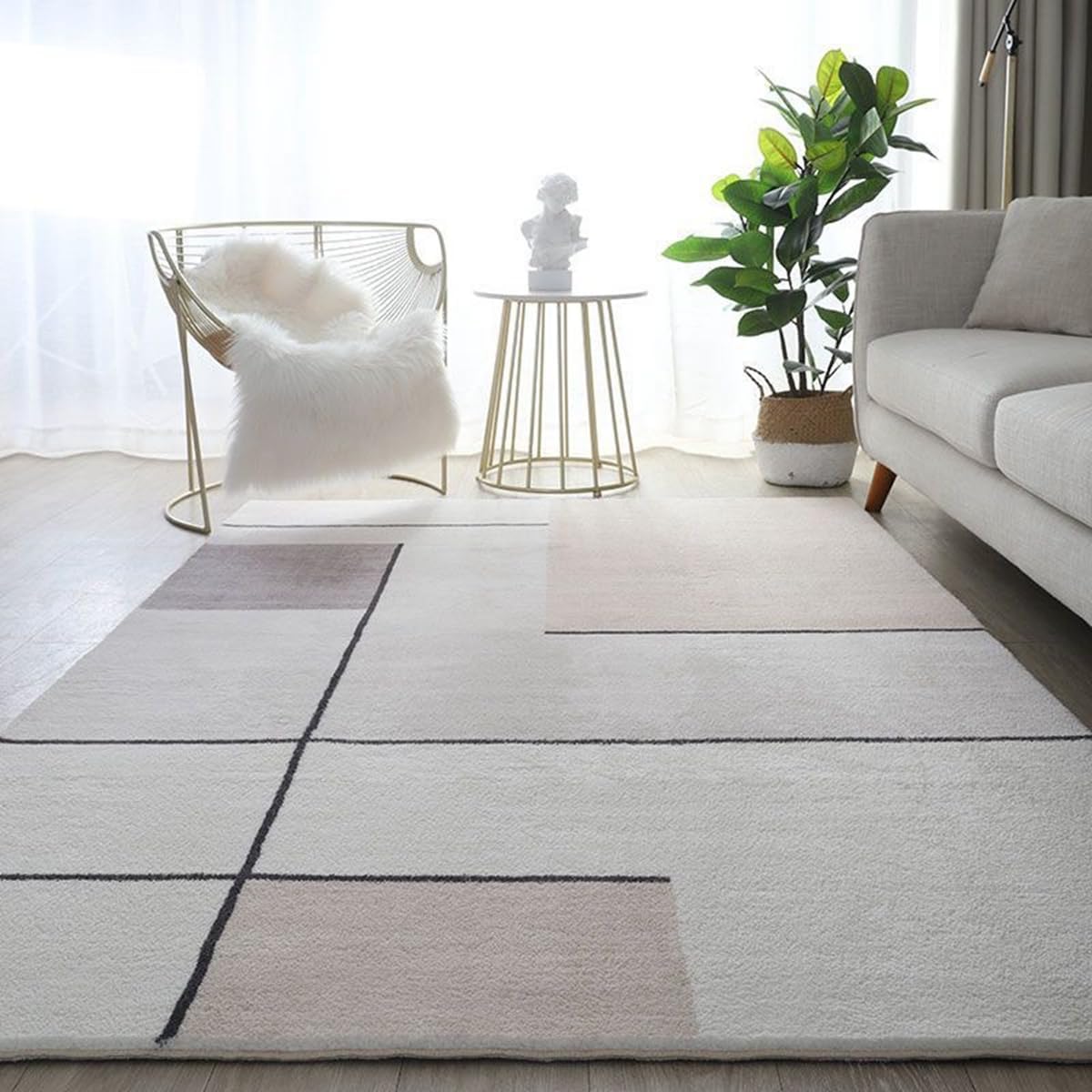 Frisence カーペット ラグマット 絨毯 厚手 防寒 床暖房対応 滑り止め付き 洗える 低ホコリ 防ダニ インテリア ホットカーペット対応 お手入れ簡単 耐久性 耐摩耗性 防音機能 FRIDT43