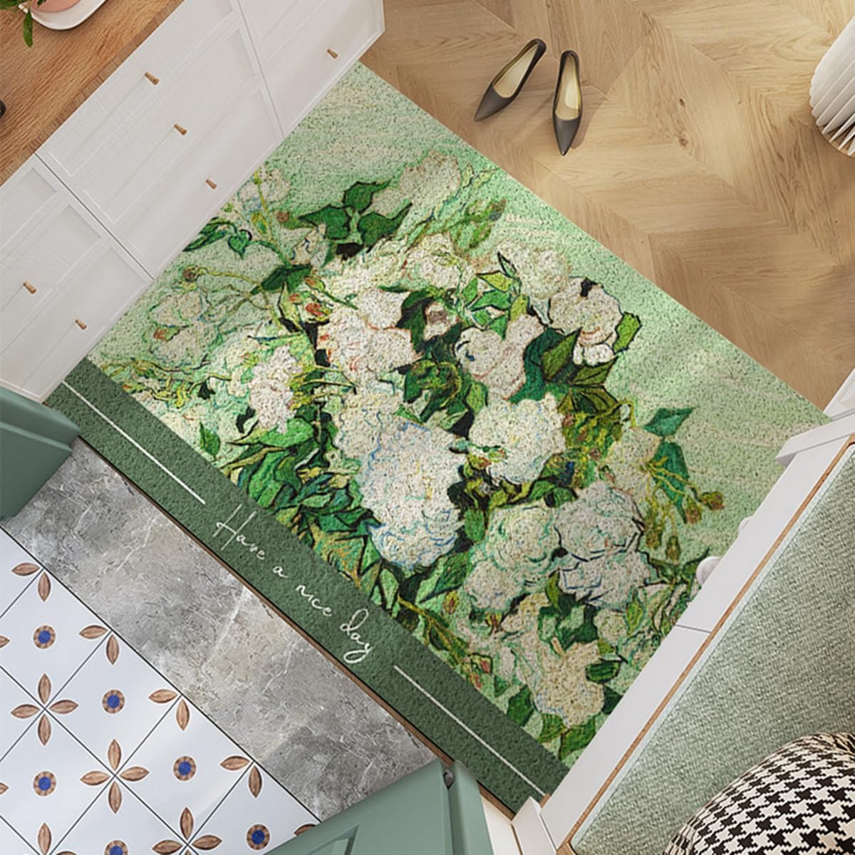 「Tuokus」玄関マット ドアマット 泥落としマット フロアマット マット キッチンマット タイルカーペット 床マット 屋外 滑り止め 耐磨耗性 速乾 吸水 洗える 店舗 飲食店 オフィス 事務所 TXGJ18B