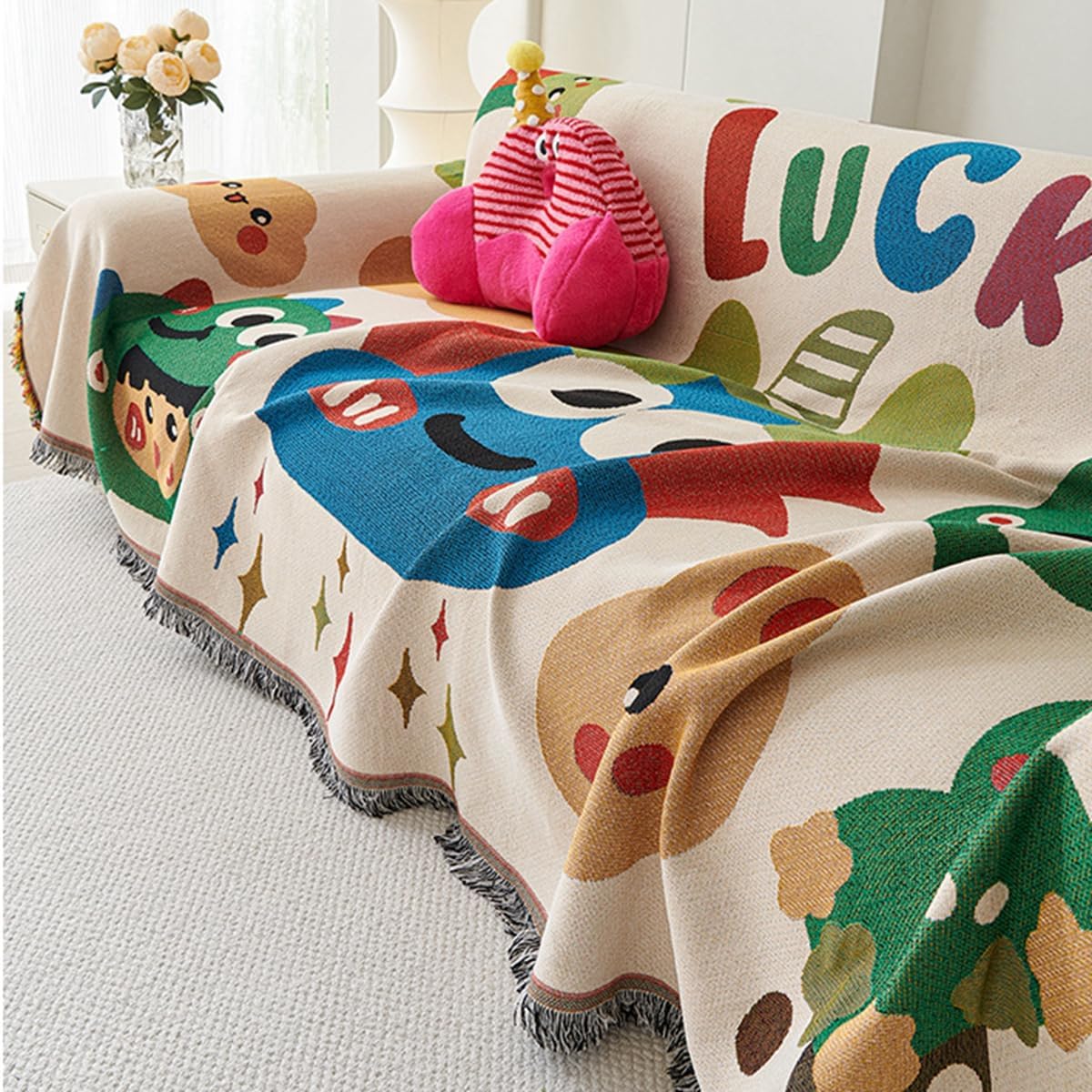 「Tuokus」ソファーカバー 180×180cm 2人掛け・3人掛け 肘付き 洗える ペットの引っかき傷防止 通気性 ふんわり おしゃれ 滑り止め付き 汚れ防止 防塵 オールシーズン対応 Sofajia65X