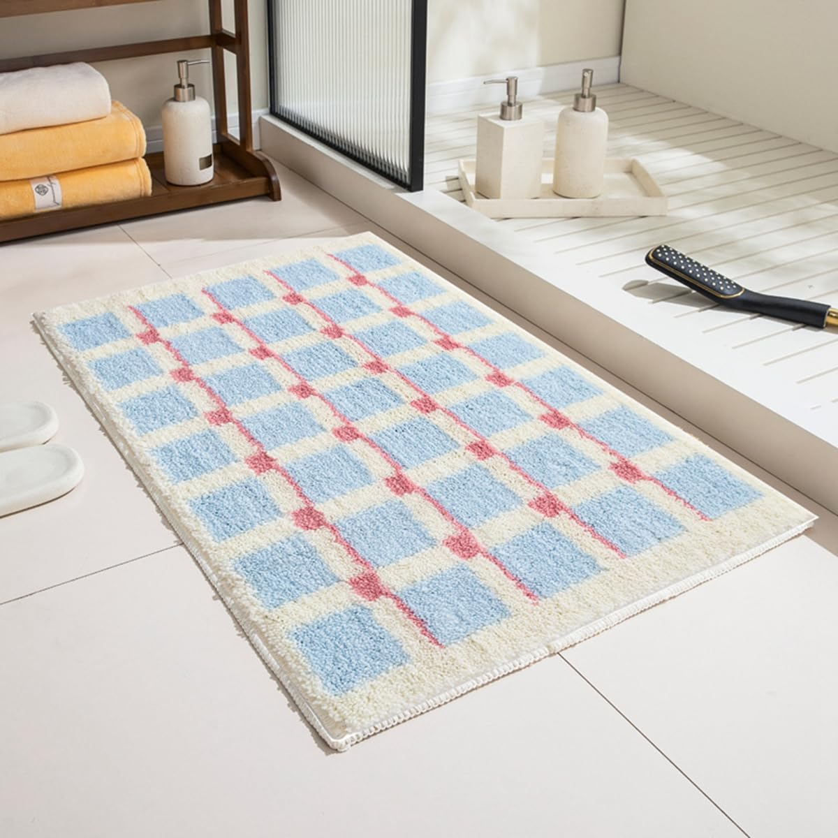 バスマット 60×40cm お風呂マット 速乾 洗える 抗菌防臭 大判 ソフト おしゃれ マイクロファイバー タオル地 安い 厚手 ORYSD13B