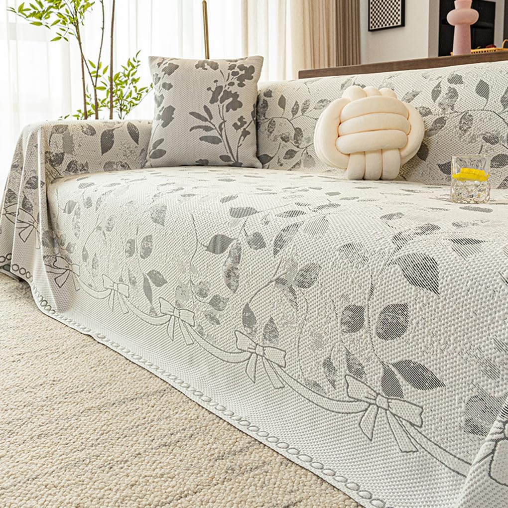 「ORRMALL」ソファーカバー 冷感 夏用 190×130cm ひんやり アイスシルク 接触冷感 涼しく快適 通気性 速乾 洗える 滑り止め付き ソファーシーツ 1人掛け 2人掛け 3人掛け L字対応 北欧風 無地 おしゃれ 防塵 汚れ防止 ペット対策 ソファ保護 柔らかい 清潔感 リビング用 ORRSofa24