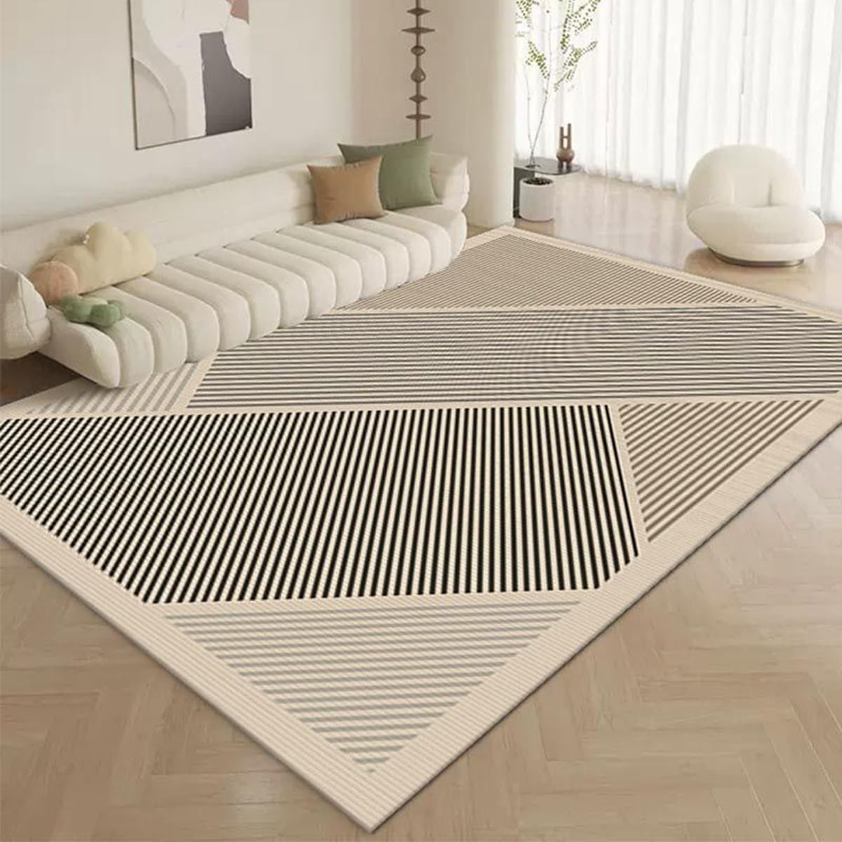 Tuokus カーペット 120×160cm 洗える ラグ 滑り止め付き 防音・防寒・床暖房対応 ラグマット 折りたたみ コンパクト収納可能 おしゃれ ふわふわ 北欧風 リビング 寝室 子供部屋用 FRIDT79