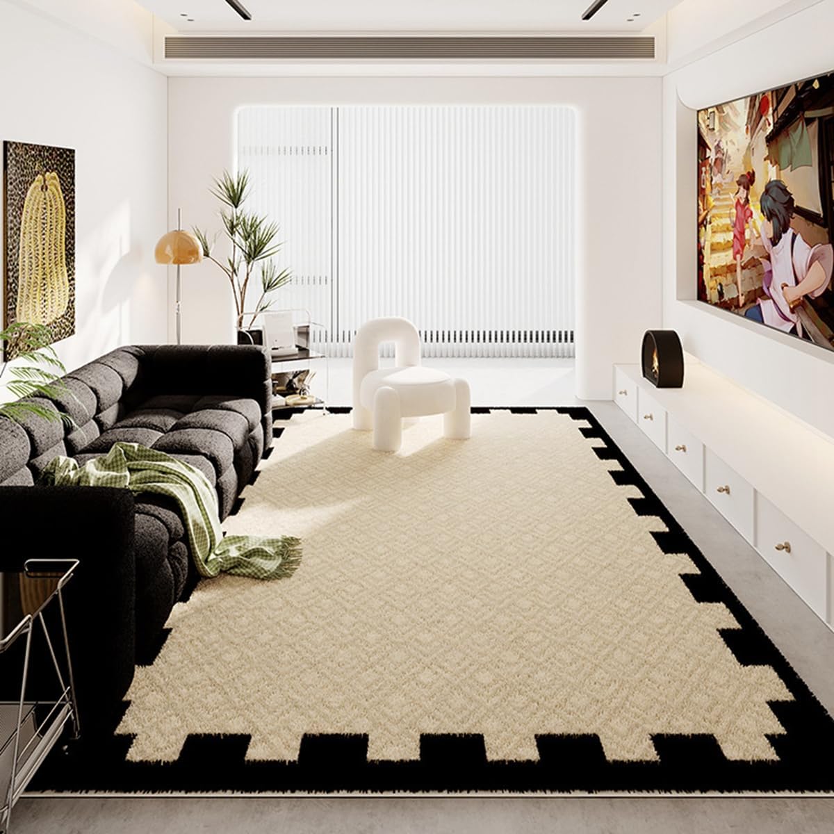 Frisence カーペット ラグマット 絨毯 厚手 防寒 床暖房対応 滑り止め付き 洗える 低ホコリ 防ダニ インテリア ホットカーペット対応 お手入れ簡単 耐久性 耐摩耗性 防音機能 FRIDT29B