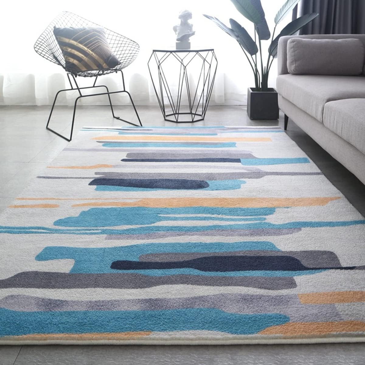 「ORRMALL」カーペット ラグマット 模造カシミヤ シャギーラグ センターカーペット 厚い 滑り止め付き 3畳4畳5畳6畳 長方形 OFY04 絨毯 抗菌防臭 防ダニ 床暖房対応 絨毯 滑り止め付き ふわふわ サラサラ 長方形 OFY04 (120*160cm約1畳)