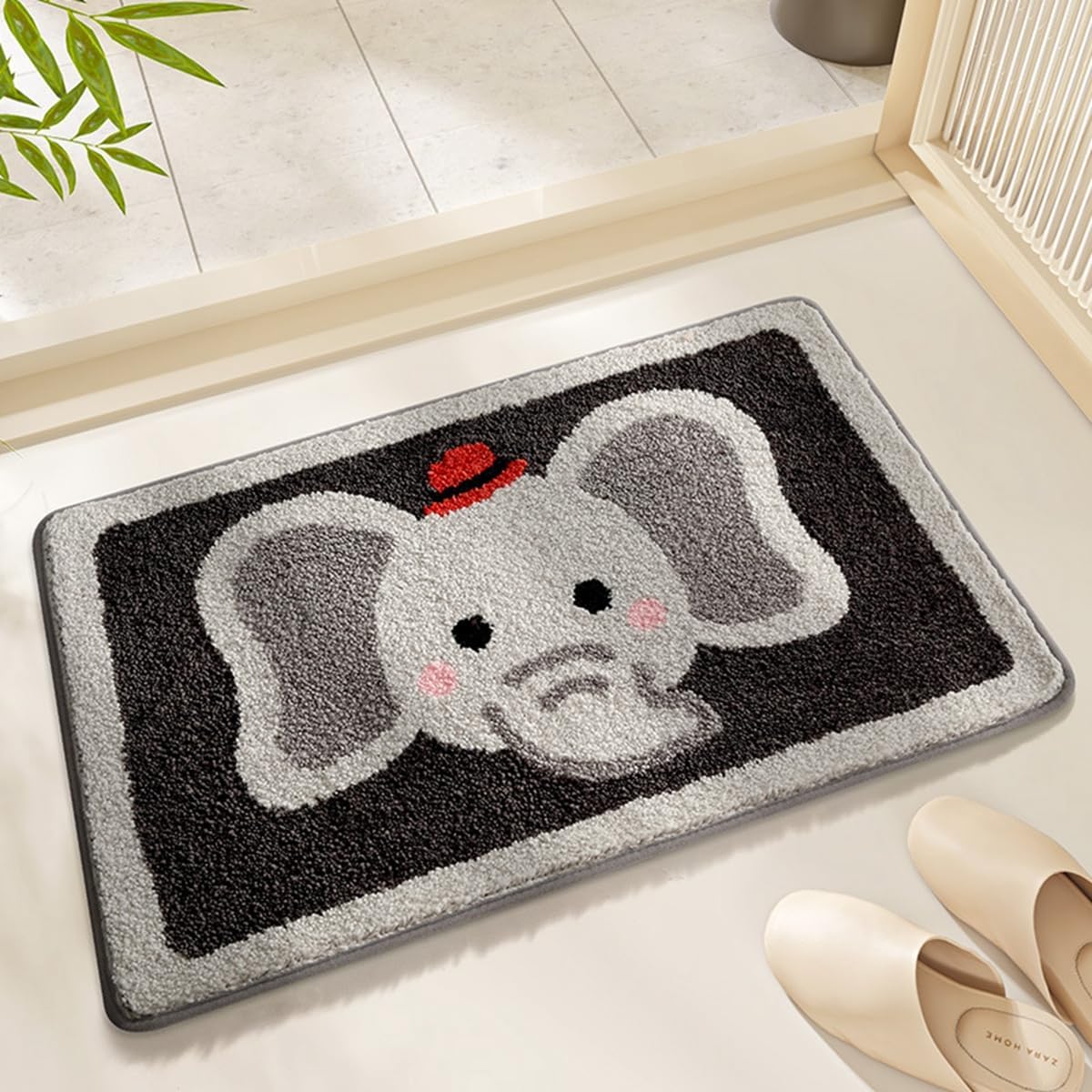 「Tuokus」バスマット 60×40cm 足拭きマット お風呂マット 玄関マット 吸水速乾滑り止め 風呂マット ふんわり 超厚い 吸水速乾 滑り止め ふわふわ 洗える 丸洗い可能 洗面所 脱衣所 浴室 キッチン 台所 TYSD54