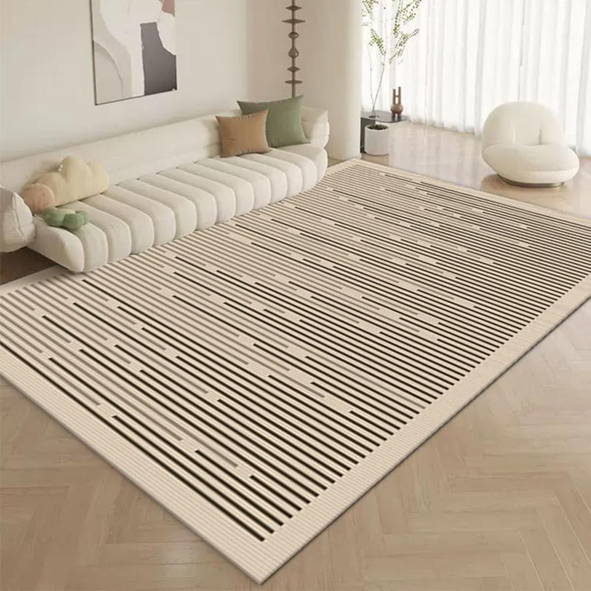 Tuokus カーペット 120×160cm 洗える ラグ 滑り止め付き 防音・防寒・床暖房対応 ラグマット 折りたたみ コンパクト収納可能 おしゃれ ふわふわ 北欧風 リビング 寝室 子供部屋用 FRIDT79