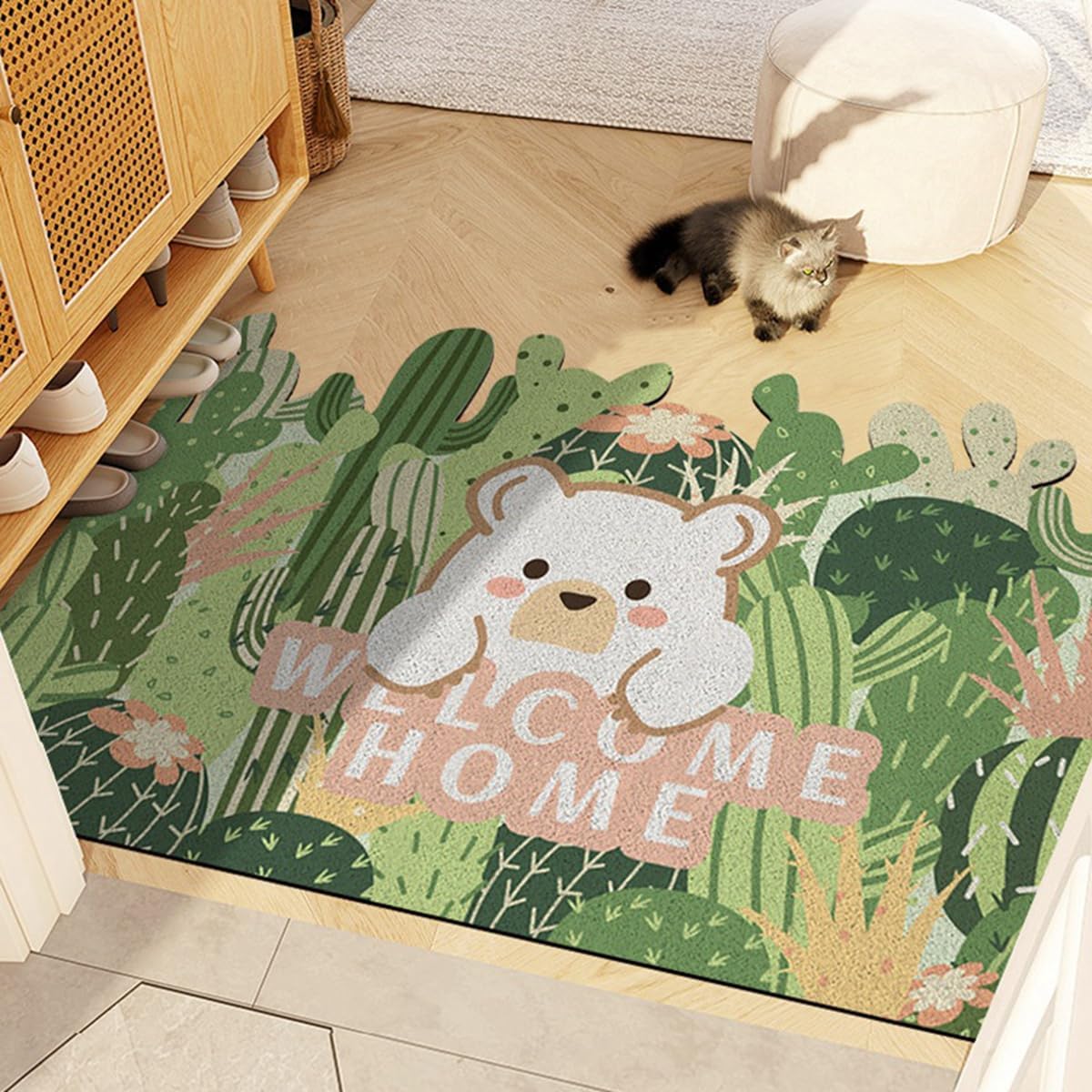 「Tuokus」玄関マット ドアマット 泥落としマット フロアマット マット キッチンマット タイルカーペット 床マット 屋外 滑り止め 耐磨耗性 速乾 吸水 洗える 店舗 飲食店 オフィス 事務所 XGDianj67 45*75cm