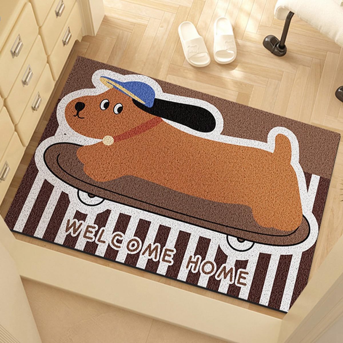 「Tuokus」玄関マット ドアマット 泥落としマット フロアマット マット キッチンマット タイルカーペット 床マット 屋外 滑り止め 耐磨耗性 速乾 吸水 洗える 店舗 飲食店 オフィス 事務所 XGDianj57 45*75cm