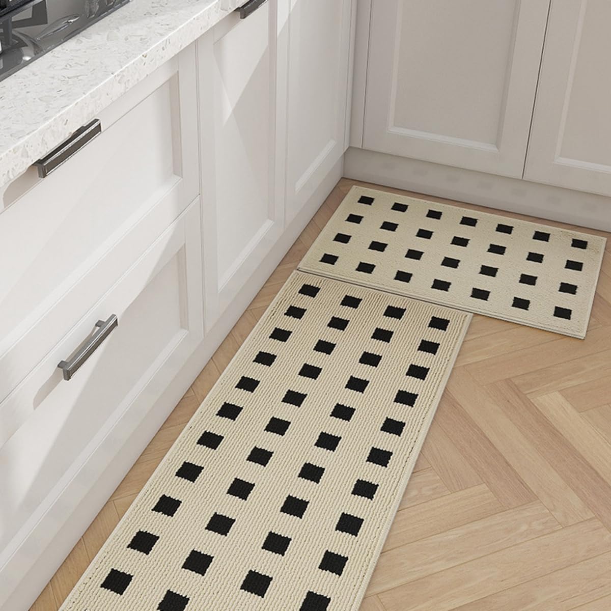 「Tuokus」キッチンマット 玄関マット カーペット ラグマット 廊下マット 台所マット 洗える 滑り止め付き 厚手防音 掃除易い 抗菌防臭 吸水 厚手 長方形 水や油の吸収が良い 防汚 CFJ18