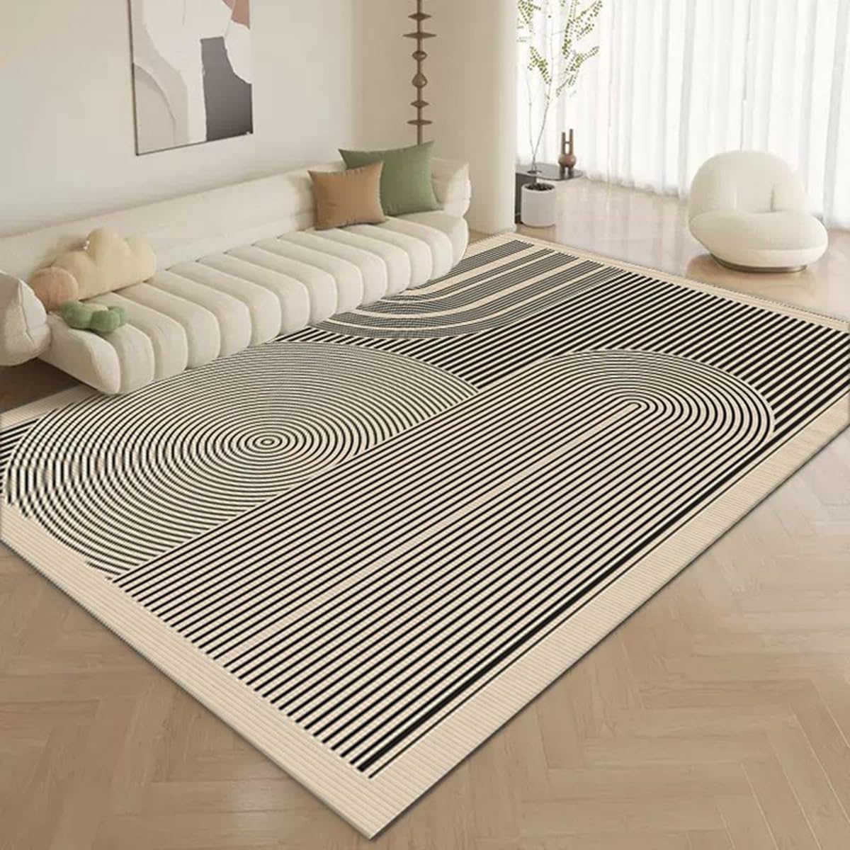 Tuokus カーペット 120×160cm 洗える ラグ 滑り止め付き 防音・防寒・床暖房対応 ラグマット 折りたたみ コンパクト収納可能 おしゃれ ふわふわ 北欧風 リビング 寝室 子供部屋用 FRIDT79