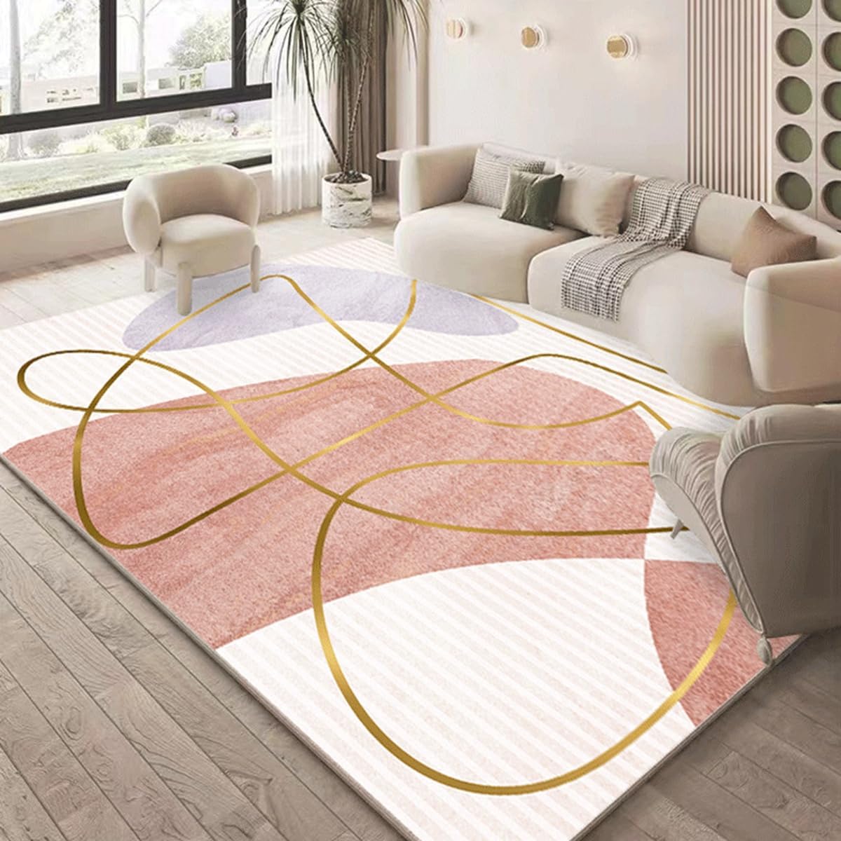 Frisence カーペット 120×160cm 洗える ラグ 滑り止め付き 防音・防寒・床暖房対応 ラグマット 折りたたみ コンパクト収納可能 おしゃれ ふわふわ 北欧風 リビング 寝室 子供部屋用 FRIDT67