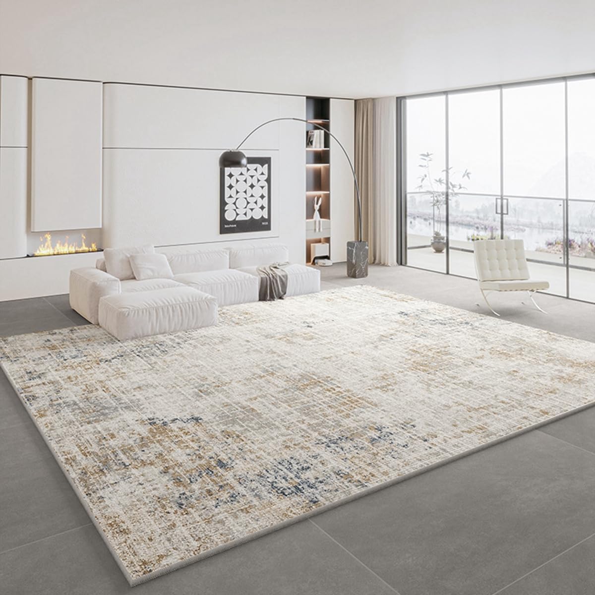 「ORRMALL」カーペット ラグマット ラグ 滑り止め付き センターカーペット 模造カシミヤ 3畳4畳5畳6畳 厚み 長方形 絨毯 抗菌防臭 防ダニ 床暖房対応 シャギーラグ 絨毯 滑り止め付き ふわふわ サラサラ 長方形 カラフルパターンORFYR117