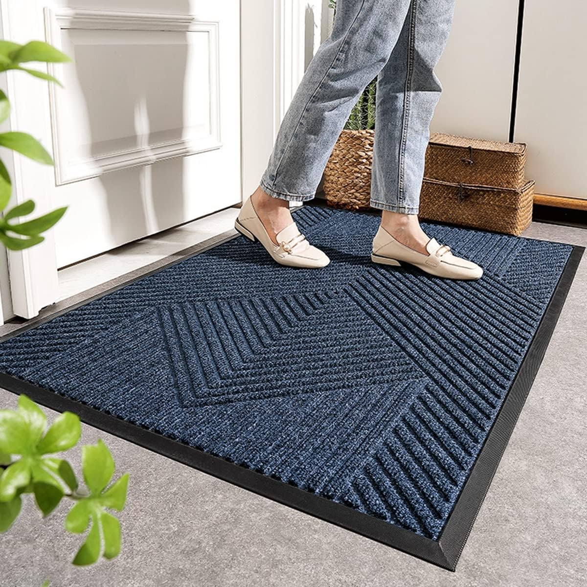 「Tuokus」玄関マット ドアマット 泥落としマット フロアマット マット キッチンマット タイルカーペット 床マット 屋外 滑り止め 耐磨耗性 速乾 吸水 洗える 店舗 飲食店 オフィス 事務所 XGJ09