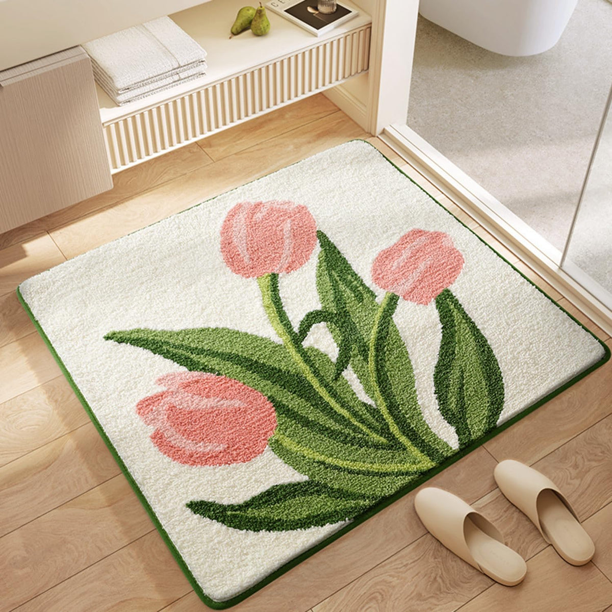バスマット 60×60cm お風呂マット 速乾 洗える 抗菌防臭 大判 ソフト おしゃれ マイクロファイバー タオル地 安い 厚手 ORYSD29