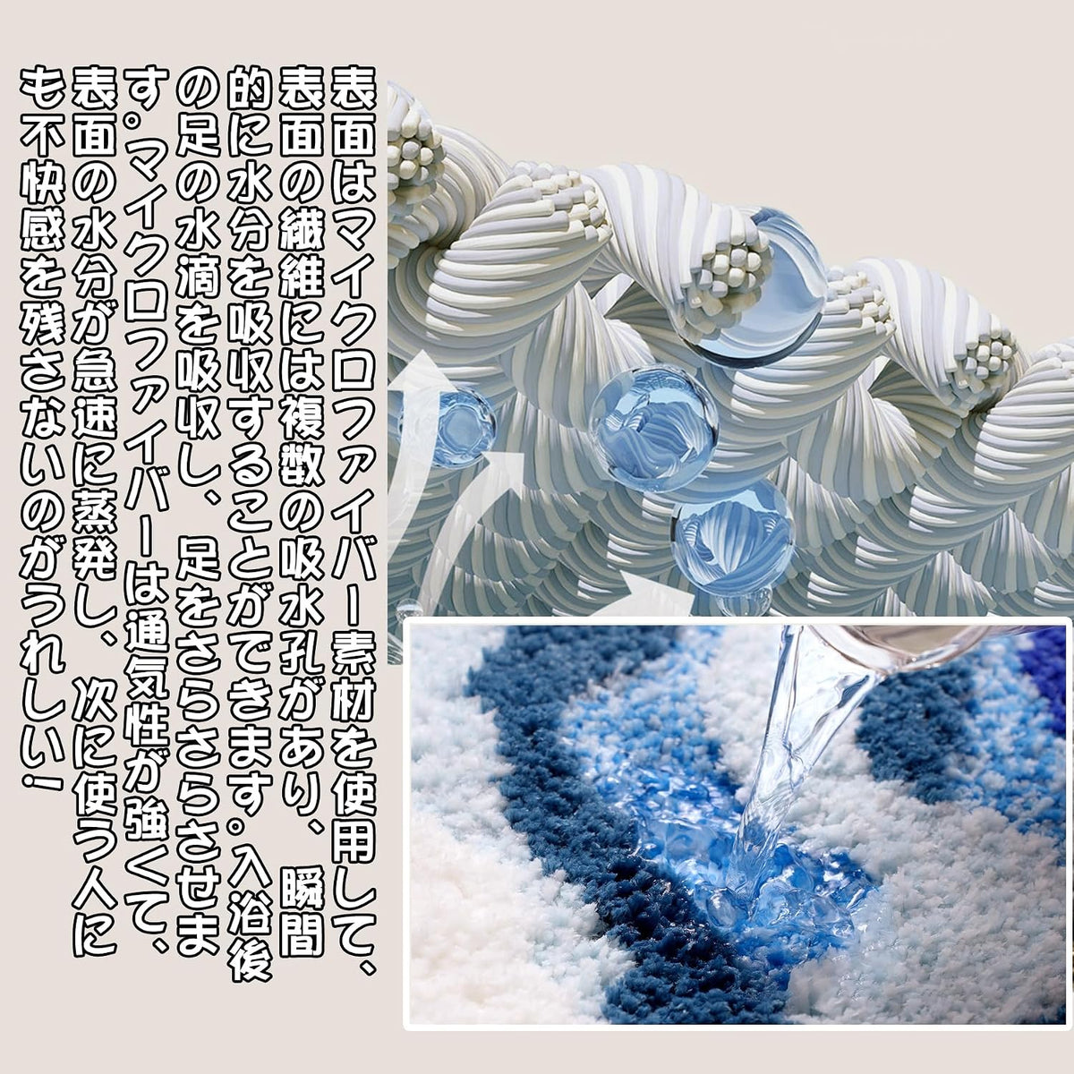 バスマット 60×40cm お風呂マット 速乾 洗える 抗菌防臭 大判 ソフト おしゃれ マイクロファイバー タオル地 安い 厚手 ORYSD10