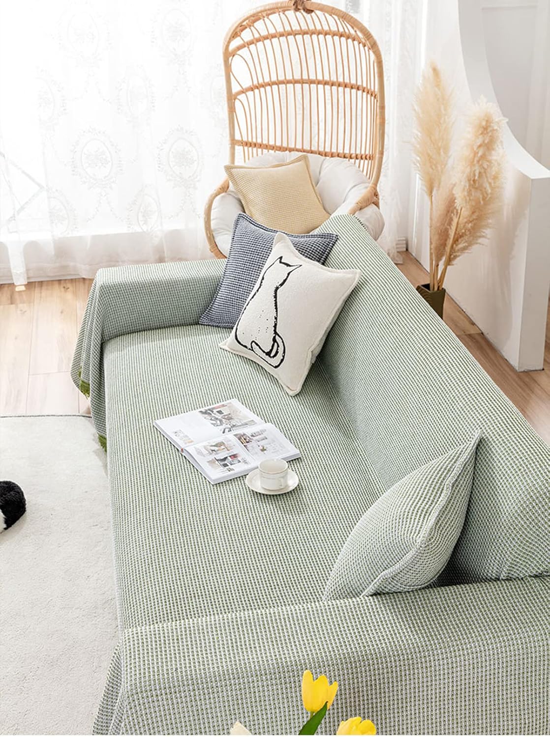 「Tuokus」ソファーカバー 肘付き 一人掛け 二人掛け 三人掛け 肘あり ソファパッド ソファカバー ペットの引っかき傷防止 クッション ソファー スリップ 洗える 防水 防塵 無地 大きいサイズ より厚く SFJ-18