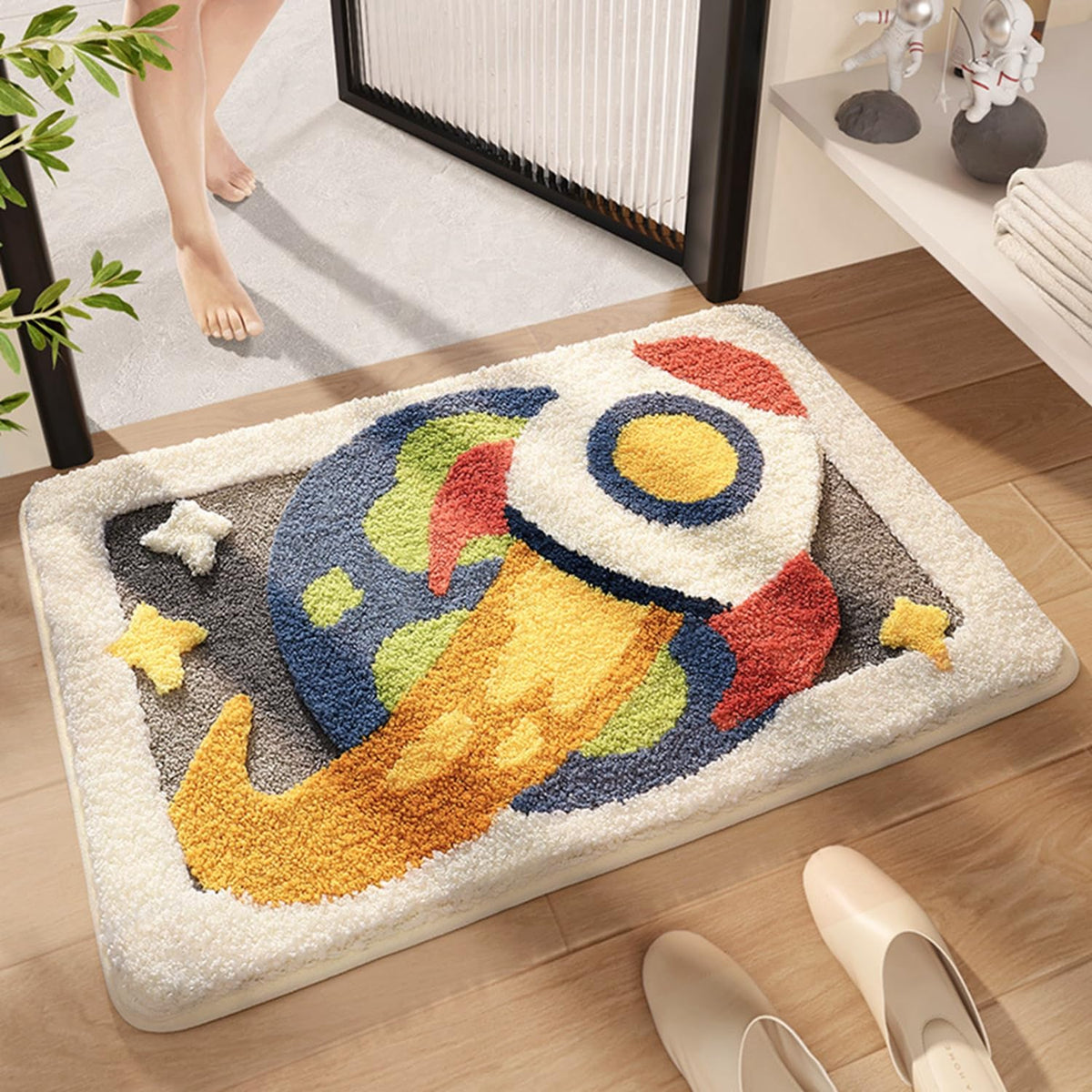 バスマット 60×40cm お風呂マット 速乾 洗える 抗菌防臭 大判 ソフト おしゃれ マイクロファイバー タオル地 安い 厚手 ORYSD10