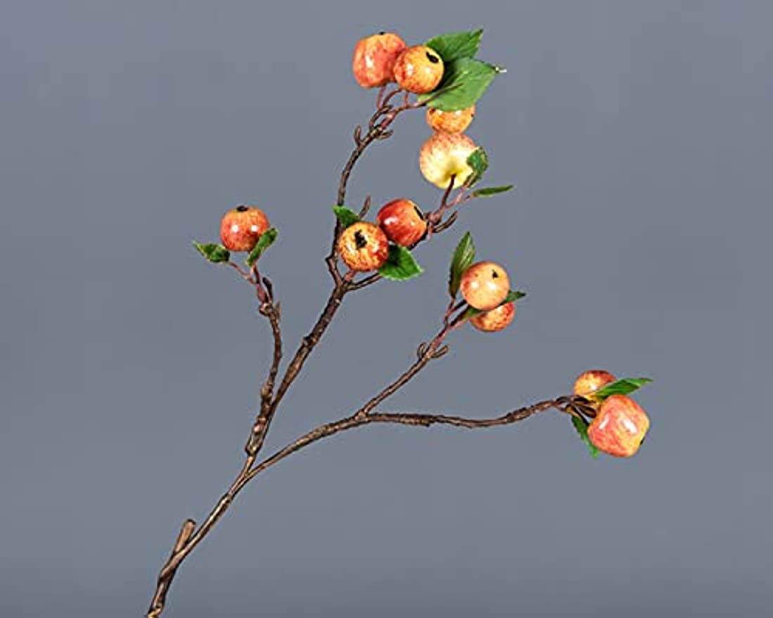 「Tuokus」人工観葉植物 造花 りんご アップル 手作り フラワーアレンジメント 枯れない花 フェイクグリーン インテリア おしゃれ グリーン デコレーション 枯れない 本物 FZHj07癒しの 1つ:30*60cm(約)