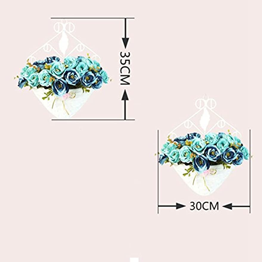 造花 バラ 手作りフラワー 30*35cm 花瓶付 壁掛け 観葉植物 きれい 薔薇 バラの造花 壁掛フラワー セット お祝いに 結婚式 リビング 玄関やトイレ 飾り付けに 母の日 プレゼント