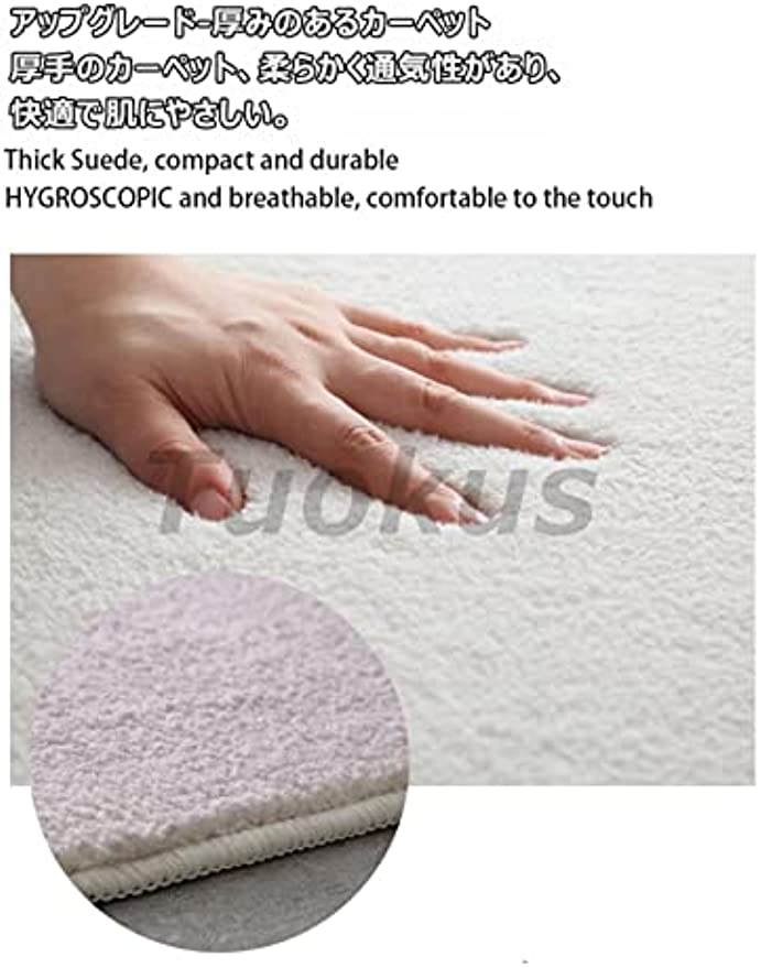 「Tuokus」ラグ カーペット シャギーラグ 洗える ふわふわ 絨毯 厚手 ラグマット 3畳4畳5畳6畳 ホットカーペット&床暖房で使用可能 洗える 模造カシミアラグ 消臭 厚い滑り止め付き サラサラ Fj-119 120*160cm