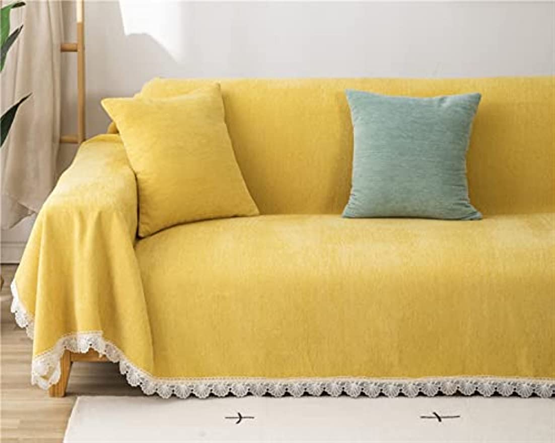 「Tuokus」ソファーカバー ソファパッド ソファカバー ペットの引っかき傷防止 クッション ソファー スリップ 洗える 防塵 肘付き 一人掛け 二人掛け 三人掛け(イエロー枕45*45cm)