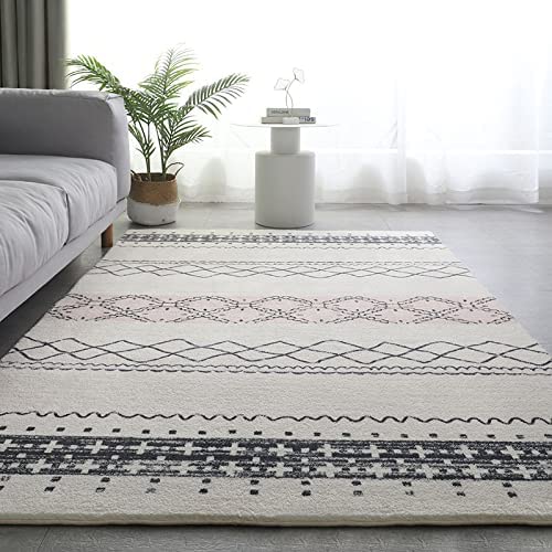 「Tuokus」 イミテーションカシミア 絨毯 カーペット ラグ じゅうたん 洗える ラグマット 3畳4畳5畳6畳 防ダニ センターカーペット かわいい 抗菌 消臭 シャギーラグ 滑り止め付き ふわふわ サラサラ 長方形 夏秋冬 120*160cm