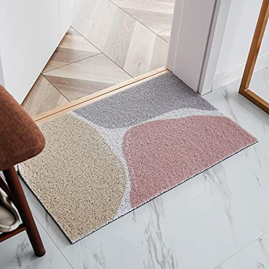 「Tuokus」玄関マット キッチンマット カーペット 足ふきマット 北欧 花柄 耐磨耗性 抗菌防臭 滑り止め 室内 屋外 泥落とし おしゃれ 土台 フリーカット