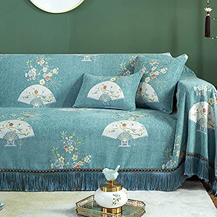 「Tuokus」ソファーカバー ソファパッド ソファカバー 和風 刺繍 涼しい クッション ソファー スリップ 防塵 洗える 子供 一人掛け 二人掛け 三人掛け 枕(30*50cm)