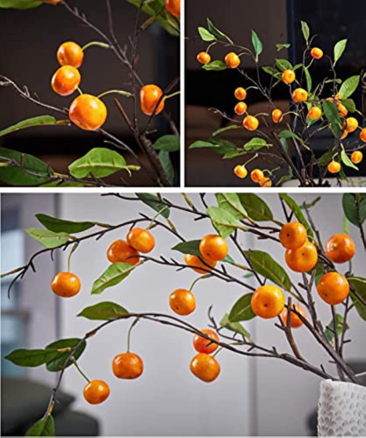 「Tuokus」人工観葉植物 造花 りんご オレンジ 手作り フラワーアレンジメント 枯れない花 フェイクグリーン インテリア おしゃれ グリーン デコレーション 枯れない 本物 FZHj02癒しの 1つ:85*45cm(約)